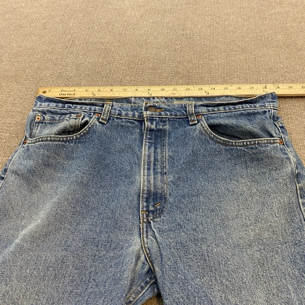Vtg Levis Jeans Mens 38 Fits 37x30 Blue 505 Denim Y2K Distressed Straight 90s